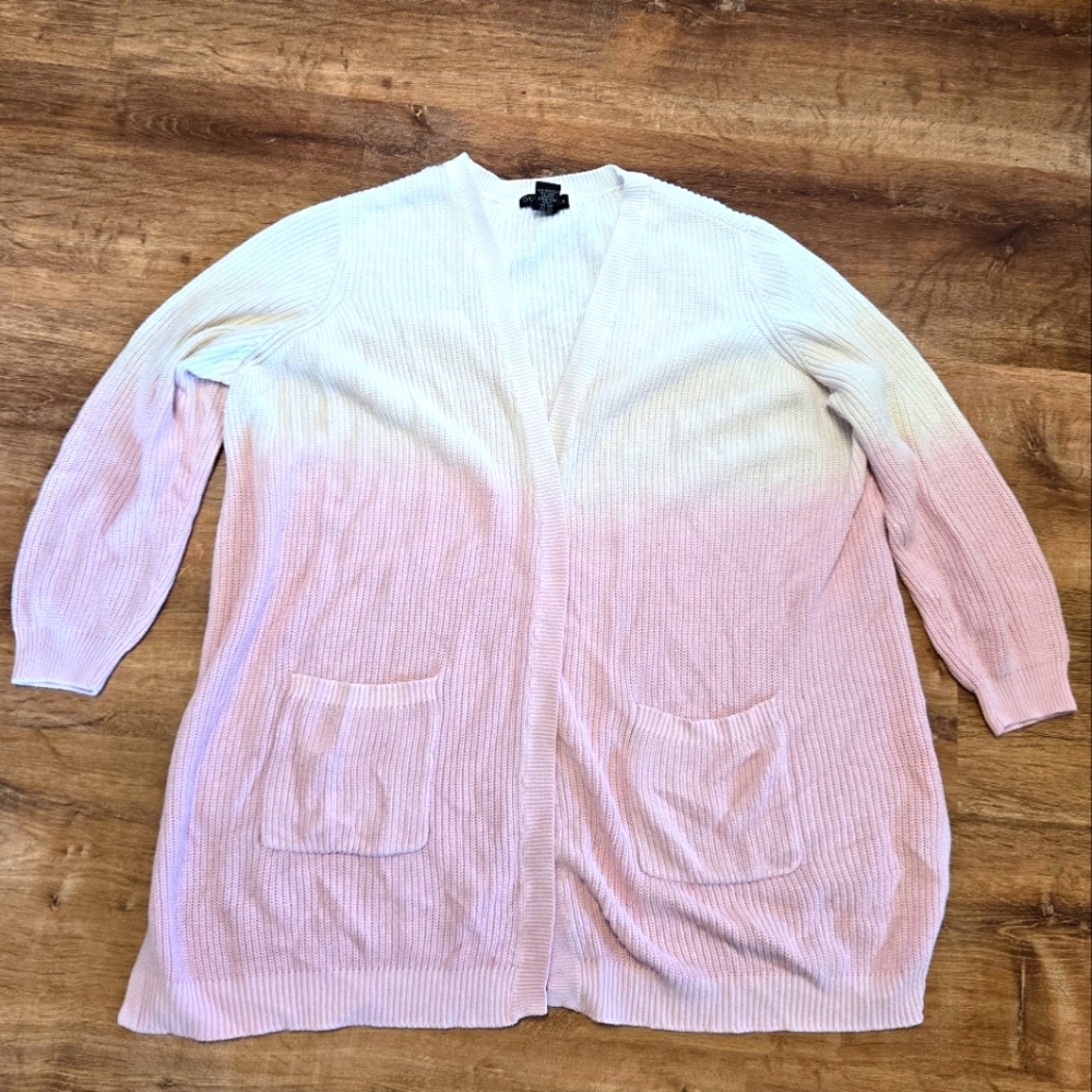 Gradient Pink and White Women's Sweater Design 365 2X
